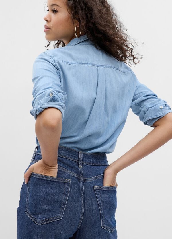 Ovs Camicia In Denim Con Tasca