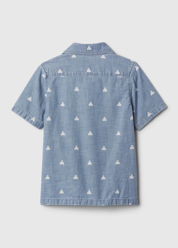 Ovs Camicia In Denim Con Tasca E Stampa Orsetti