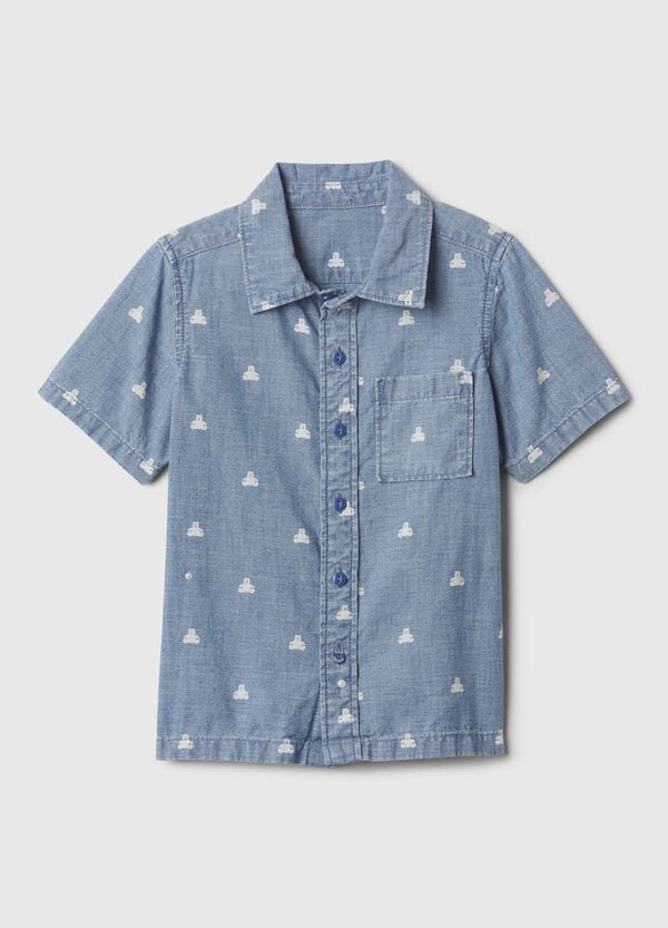 Ovs Camicia in denim con tasca e stampa orsetti