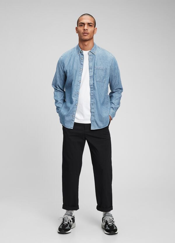 Ovs Camicia In Denim Con Tasca