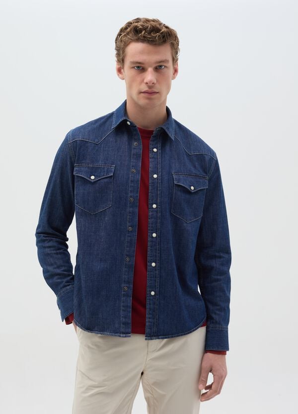 Ovs Camicia In Denim Con Tasche
