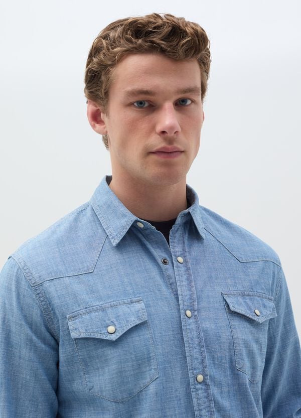 Ovs Camicia In Denim Con Tasche