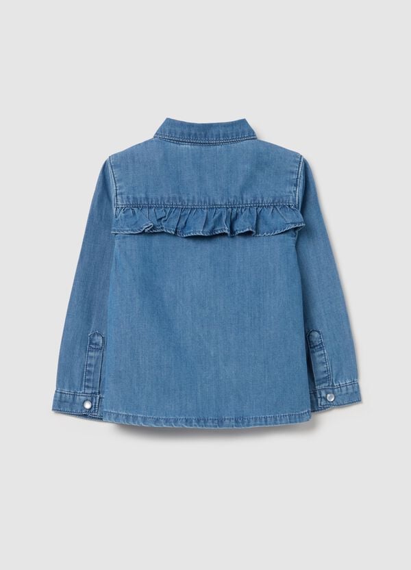 Ovs Camicia In Denim Con Volant