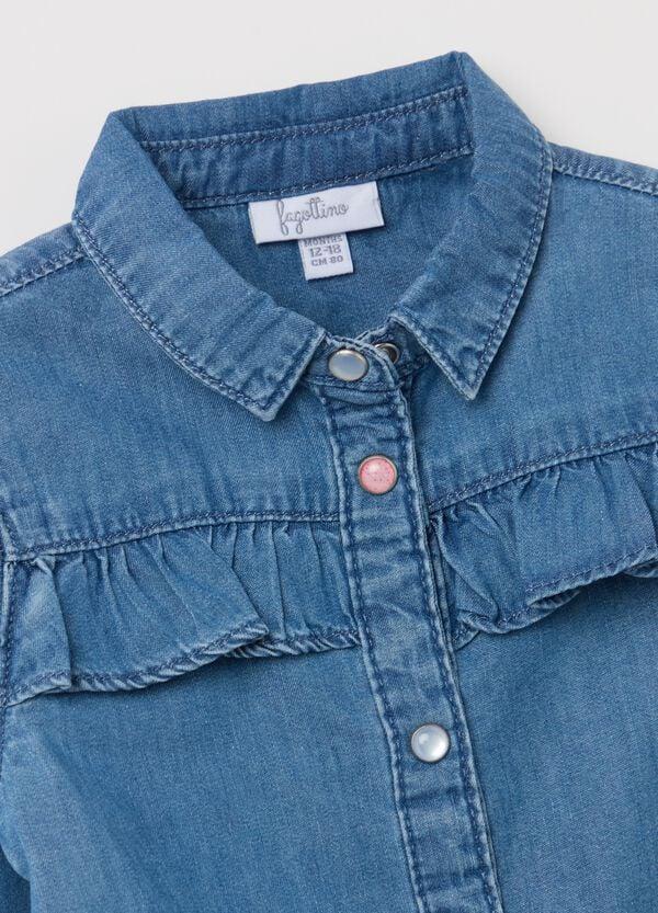 Ovs Camicia In Denim Con Volant