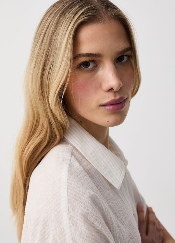 Ovs Camicia In Garza Di Cotone Con Coulisse