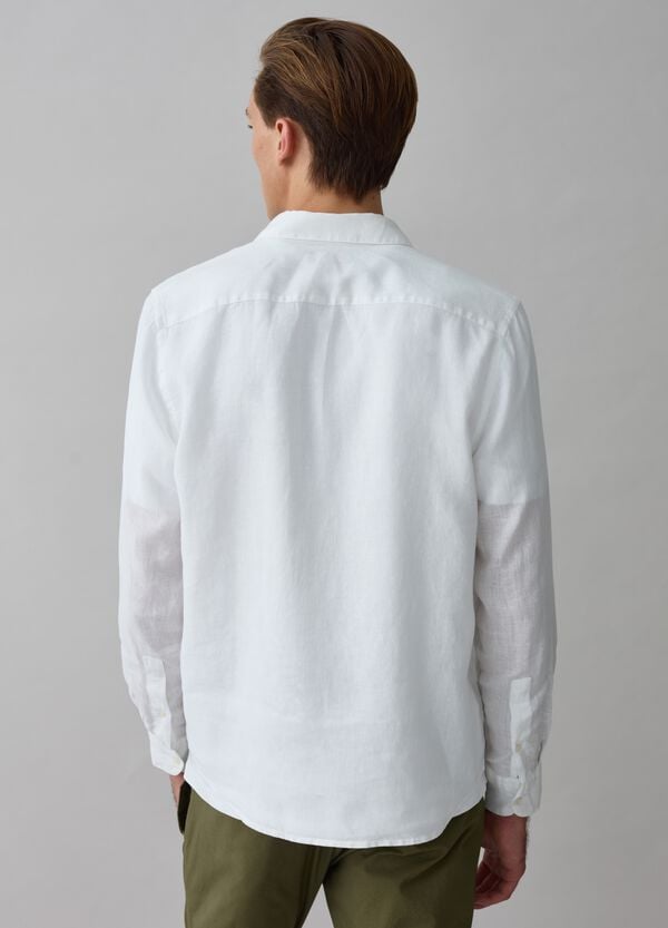 Ovs Camicia In Lino Con Tasche