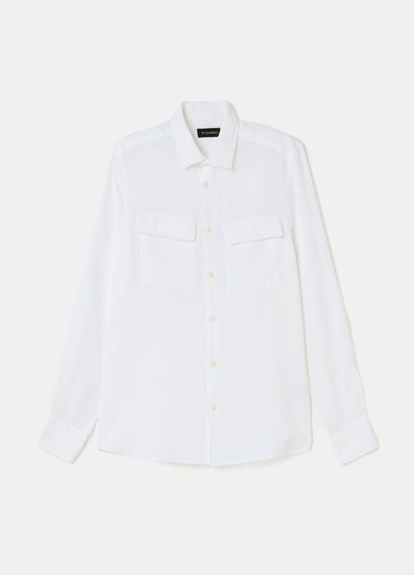 Ovs Camicia In Lino Con Tasche