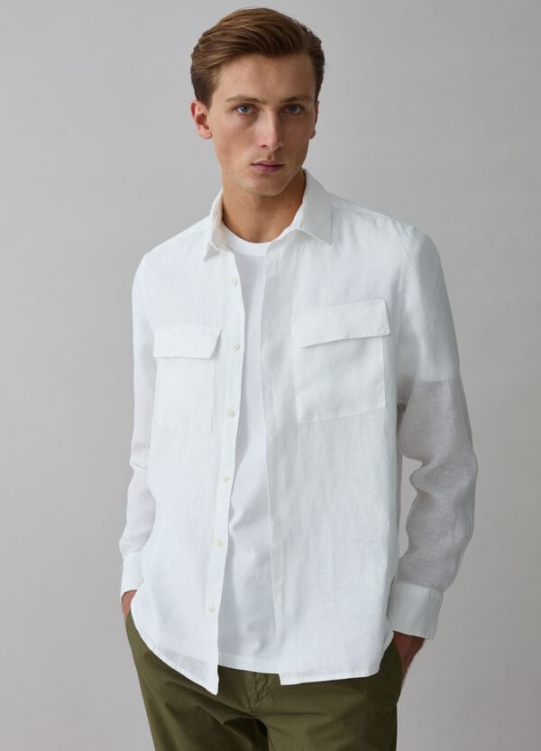 Ovs Camicia in lino con tasche