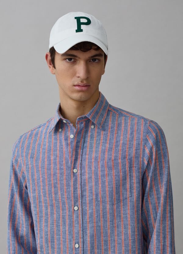 Ovs Camicia In Lino E Cotone A Righe