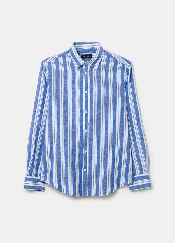 Ovs Camicia In Lino E Cotone A Righe