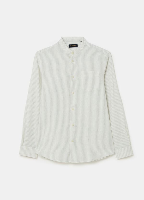 Ovs Camicia In Lino E Cotone A Righe Sottili