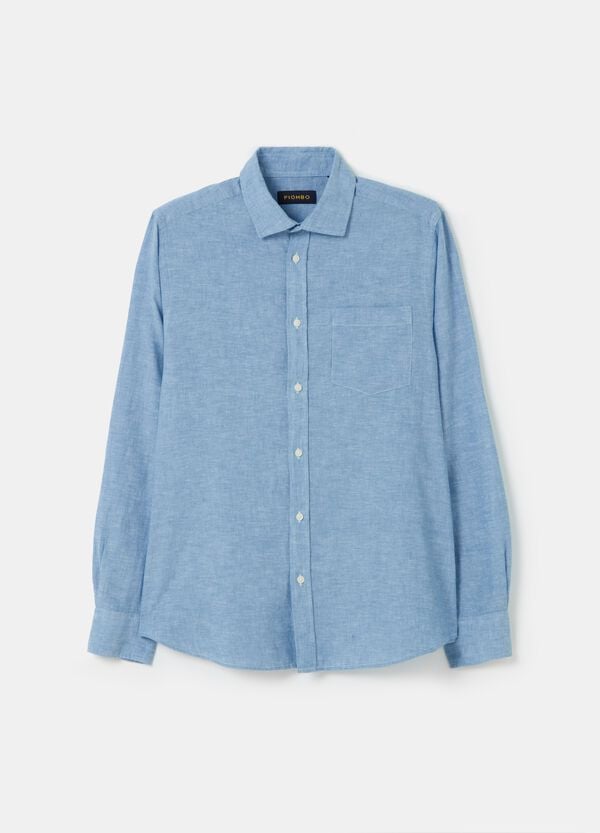 Ovs Camicia In Lino E Cotone Chambray