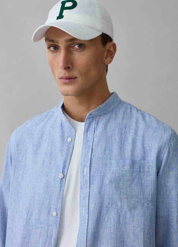 Ovs Camicia In Lino E Cotone Effetto Fiammato