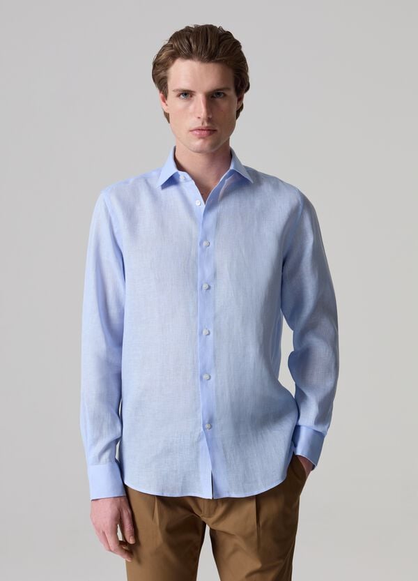 Ovs Camicia in lino PIOMBO