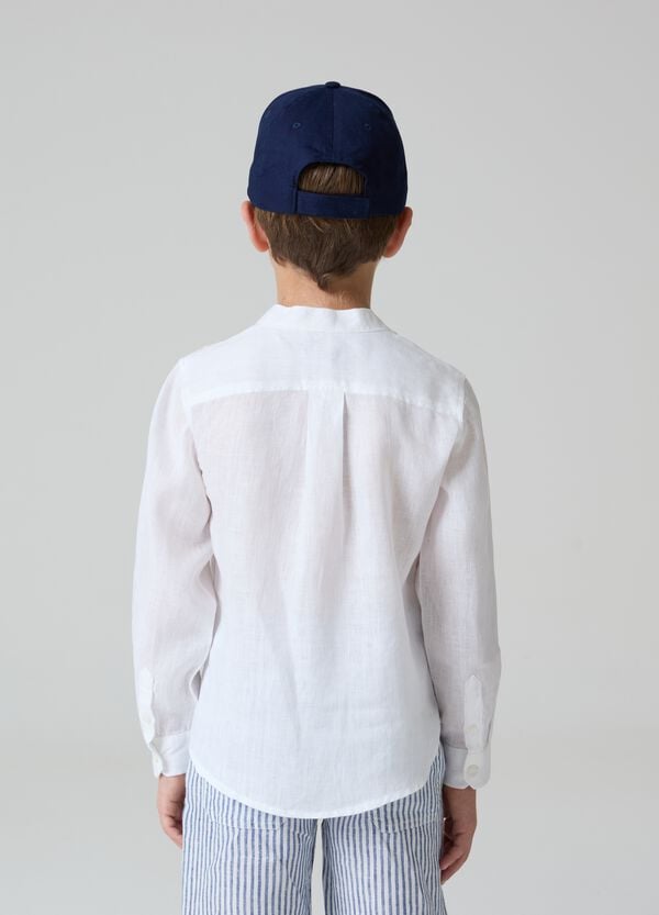 Ovs Camicia In Lino Scollo Serafino