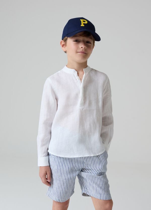 Ovs Camicia in lino scollo serafino