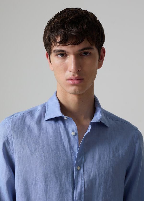 Ovs Camicia In Lino Tinta Unita
