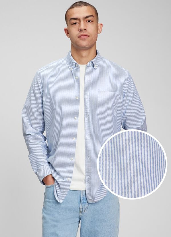 Ovs Camicia in oxford a righe con taschino