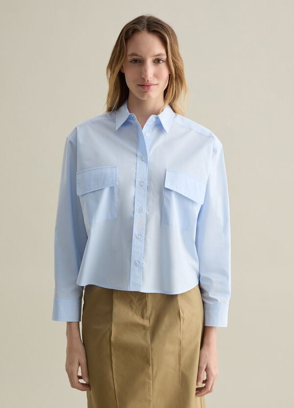 Ovs Camicia In Popeline Con Tasche