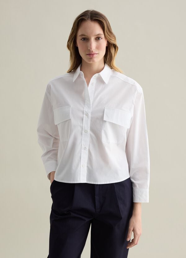 Ovs Camicia In Popeline Con Tasche