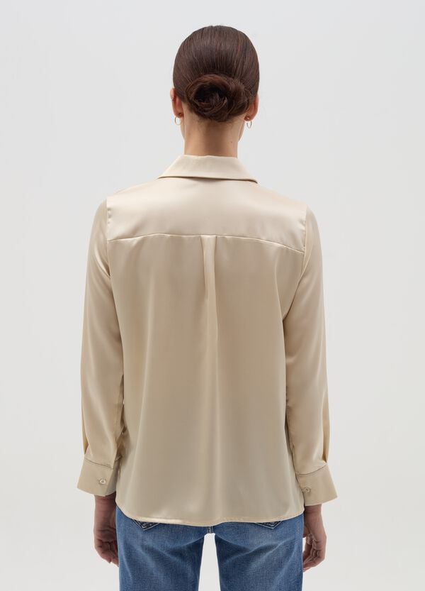 Ovs Camicia In Satin Tinta Unita