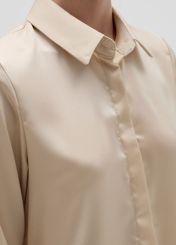 Ovs Camicia In Satin Tinta Unita