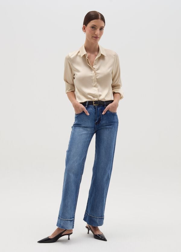 Ovs Camicia in satin tinta unita