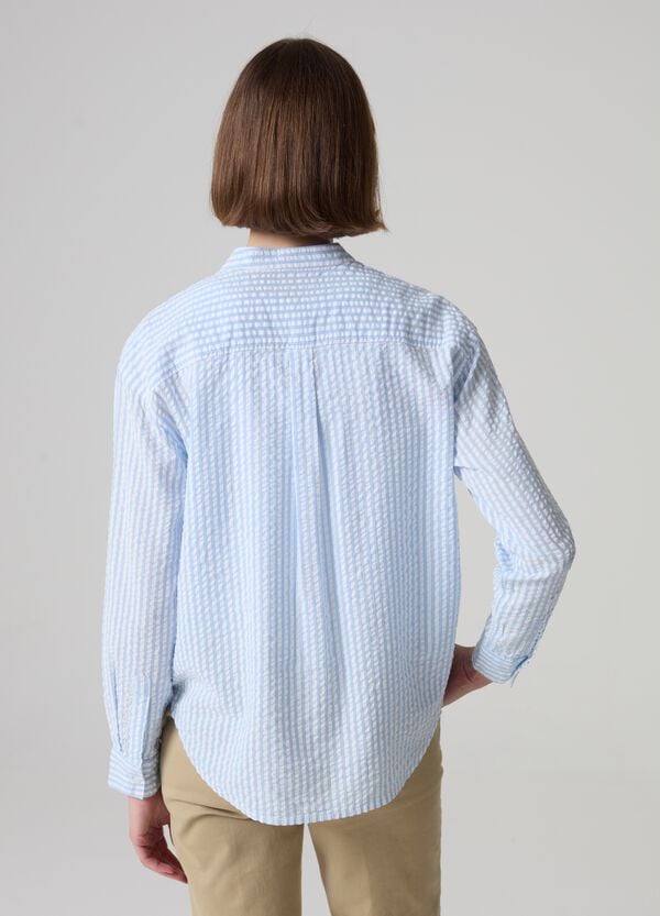 Ovs Camicia In Seersucker A Righe