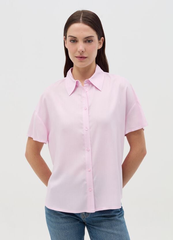 Ovs Camicia In Viscosa A Maniche Corte