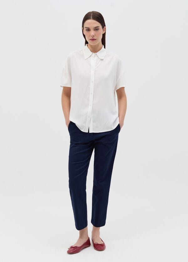 Ovs Camicia In Viscosa A Maniche Corte