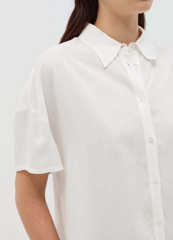 Ovs Camicia In Viscosa A Maniche Corte
