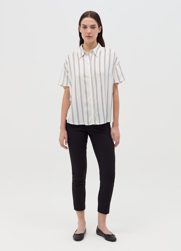 Ovs Camicia In Viscosa A Maniche Corte