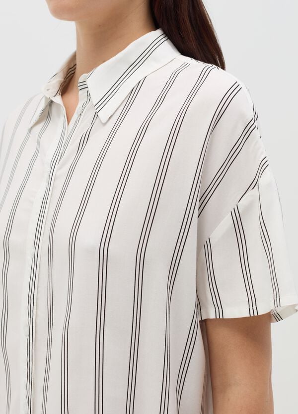 Ovs Camicia In Viscosa A Maniche Corte