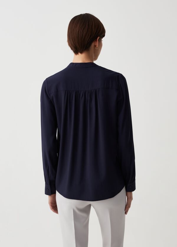 Ovs Camicia In Viscosa Con Collo Alla Coreana