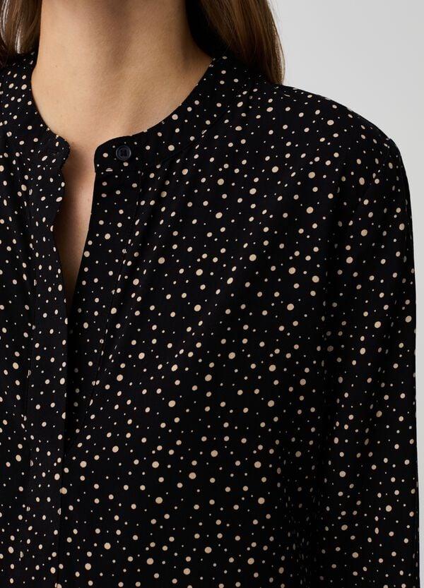 Ovs Camicia In Viscosa Con Collo Alla Coreana