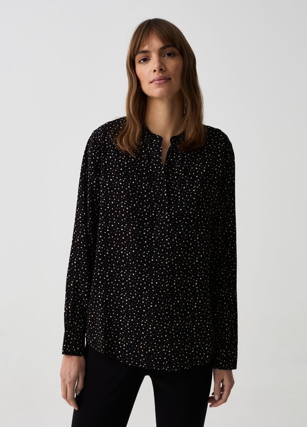 Ovs Camicia in viscosa con collo alla coreana