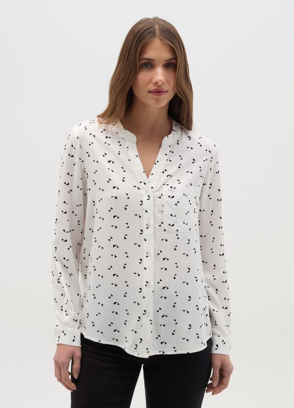 Ovs Camicia In Viscosa Con Micro Stampa