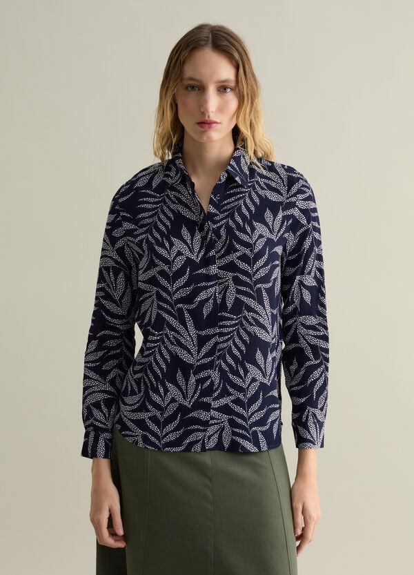 Ovs Camicia In Viscosa Stampa Foliage