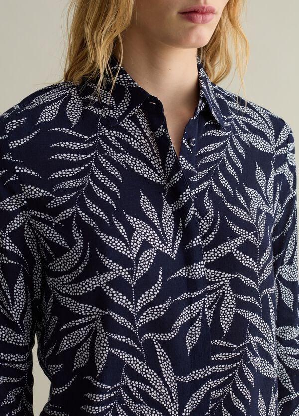 Ovs Camicia In Viscosa Stampa Foliage