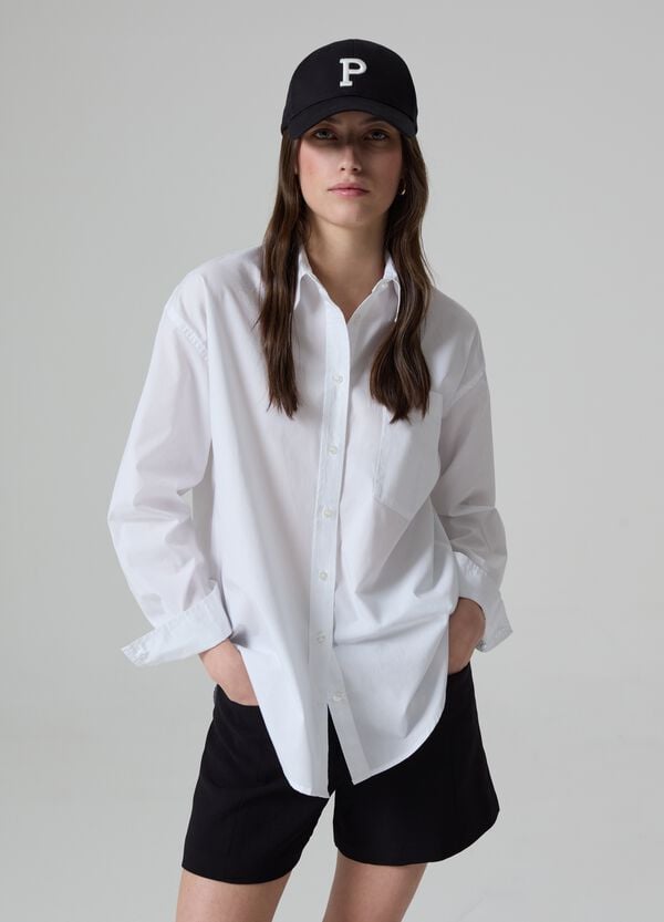 Ovs Camicia oversize in cotone con tasca