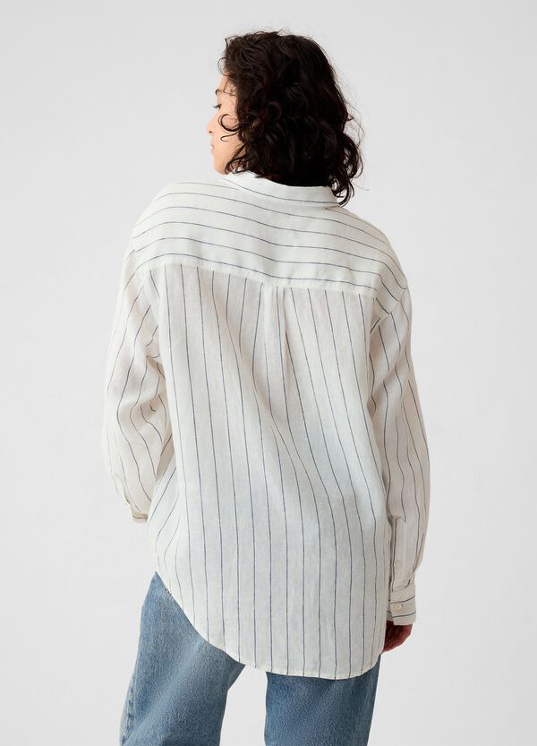 Ovs Camicia Oversize In Lino Con Tasca