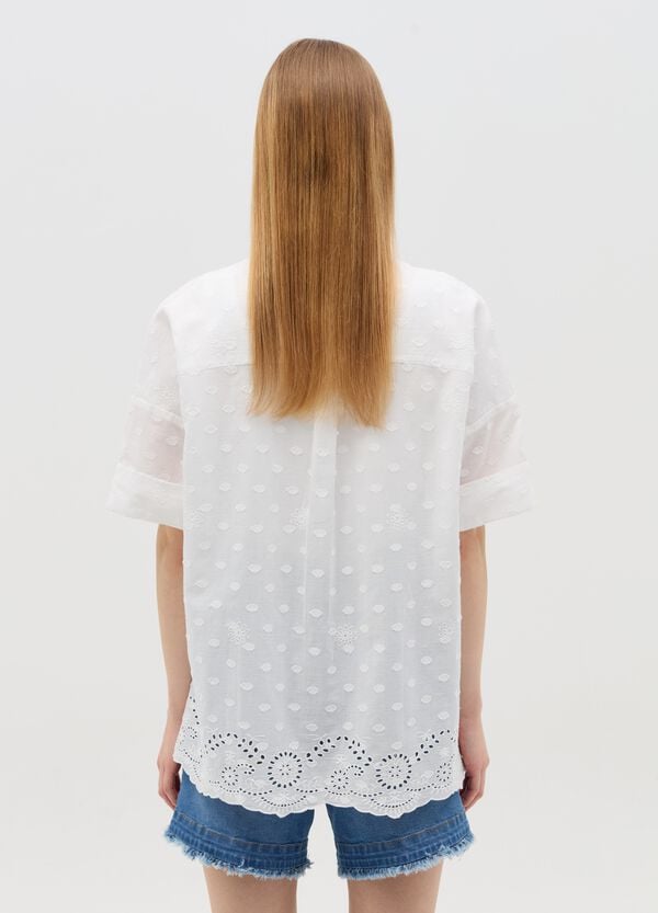 Ovs Camicia Premaman In Plumetis Con Sangallo