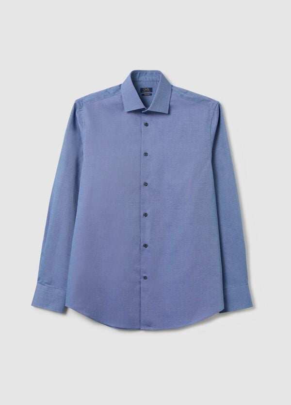 Ovs Camicia regular fit blu easy iron