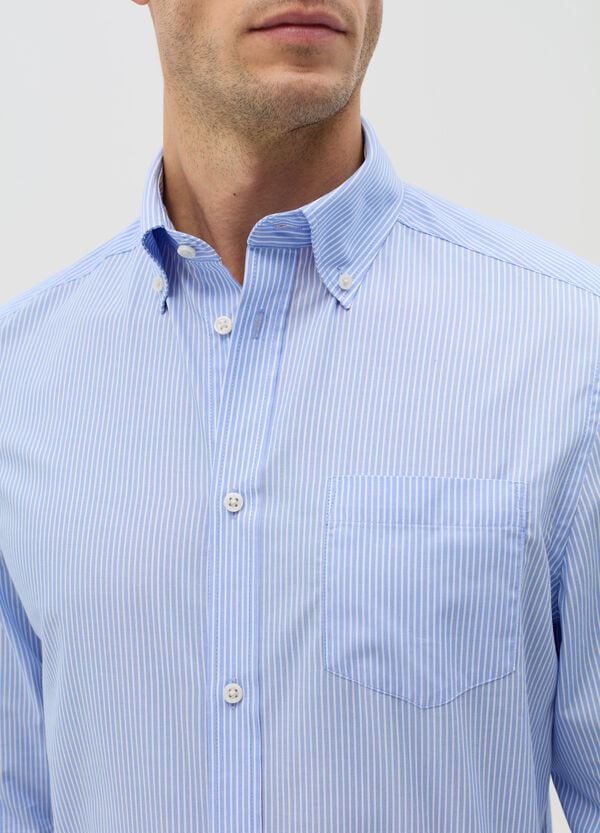 Ovs Camicia Regular Fit Easy Iron A Righe Sottili