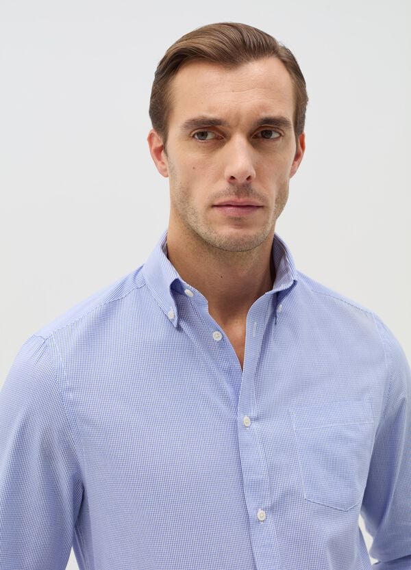Ovs Camicia Regular Fit Easy Iron Micro Quadri