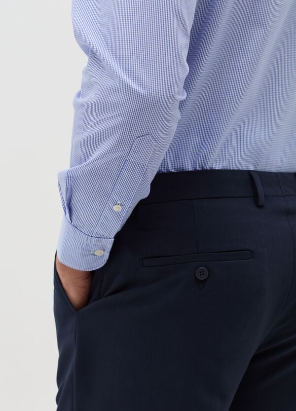 Ovs Camicia Regular Fit Easy Iron Micro Quadri