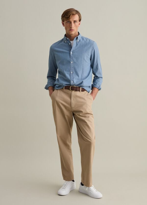 Ovs Camicia Regular Fit In Cotone Chambray