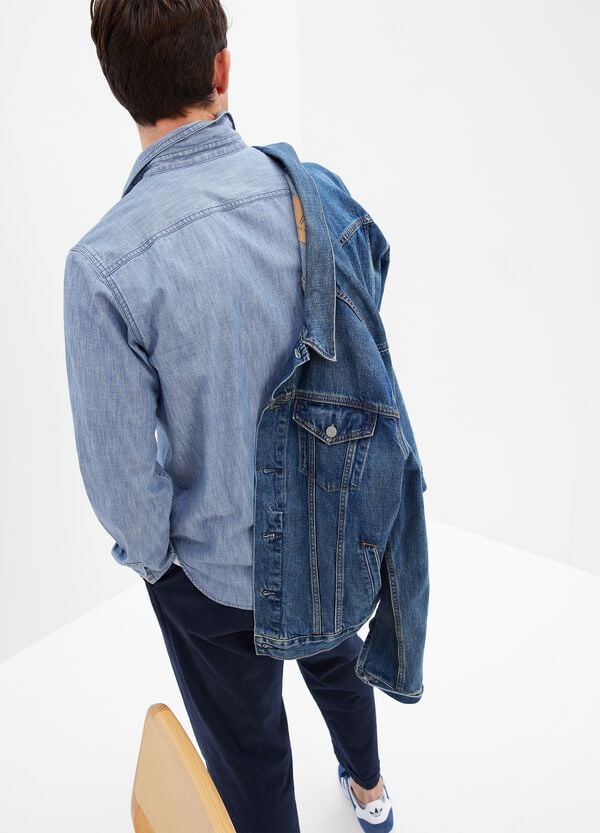 Ovs Camicia Regular Fit In Cotone Chambray