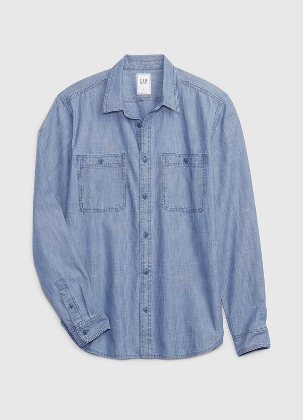 Ovs Camicia Regular Fit In Cotone Chambray
