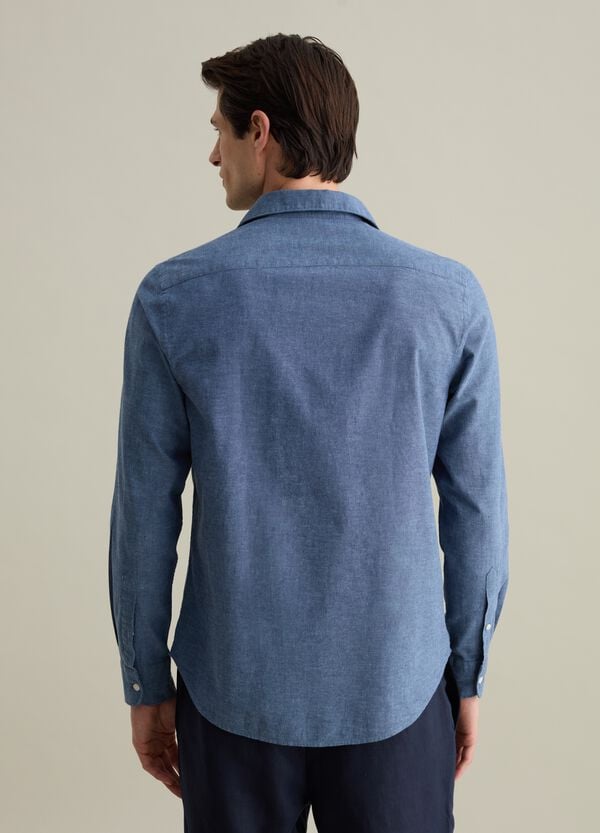 Ovs Camicia Regular Fit In Cotone E Lino